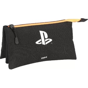 Playstation Ученически несесер с 3 отделения - Playstation Black