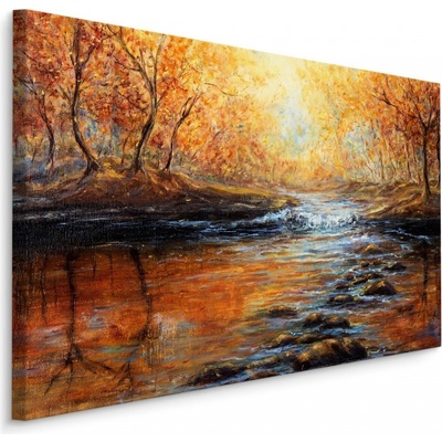 Plátno Řeka V Podzimním Lese Varianta: 30x20