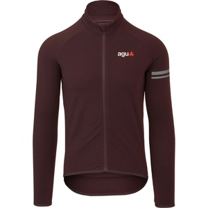AGU Мъжка фланелка с дълъг ръкав за колоездене AGU Thermo Jersey L/S Essential Cycling jersey - Modica Brown (056-4255-0413)