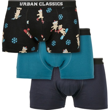 Urban Classics Комплект 3 чифта боксерки Urban Classics от органичен памук teddy aop+jasper+navy UB-TB4503-03285 - Многоцветен, размер XL