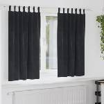 Pure Line Home Кадифени завеси в цвят черен с текстилни гайки (уши), 2 бр. , 140 x 175 см