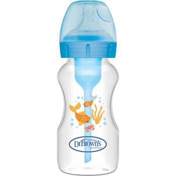 Dr. Brown's Шише Dr. Brown’s - Options+, Anti-Colic, Wide-Neck, 270 ml, Синьо (72239325483)