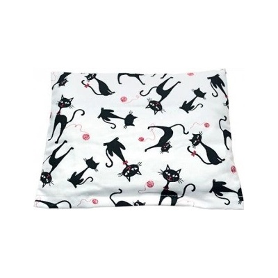 TORF ZIEGLER Krční polštářek s pšeničným zrnem, světle modrá - bílá kostka, 40 x 25 cm