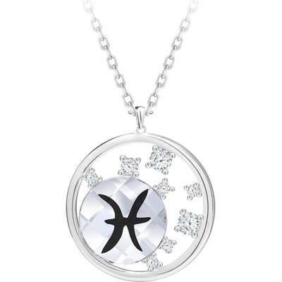 Preciosa Strieborný náhrdelník s českým krištáľom ryby sparkling zodiac 6150 83