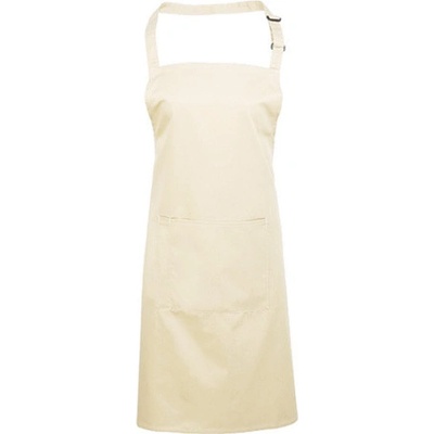 Premier Workwear Pracovná zástera za krk s vreckom PR154 Natural Pantone 1205 72 x 86 cm