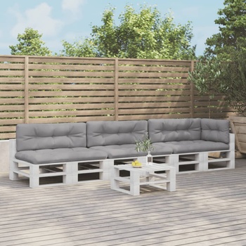 Image 1 of vidaXL Палетни възглавници, 7 бр, сиви, текстил (3217146)