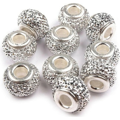 Plastové korálky s veľkým prievlakom/plavkové 9x14 mm Farba: 4 (058) strieborná
