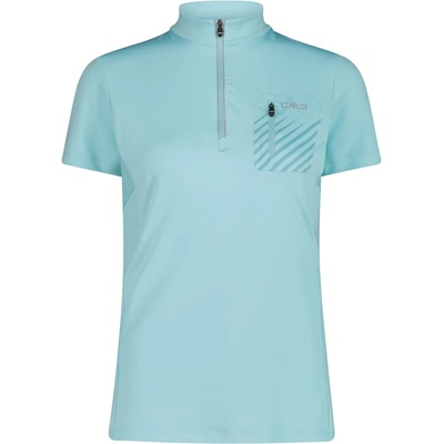 CMP Дамска фланелка с къс ръкав за колоездене CMP Women's Breast Pocket T-Shirt Free Bike Cycling jersey - Lagoon - размер 38 (EU) (156-2464-0913)