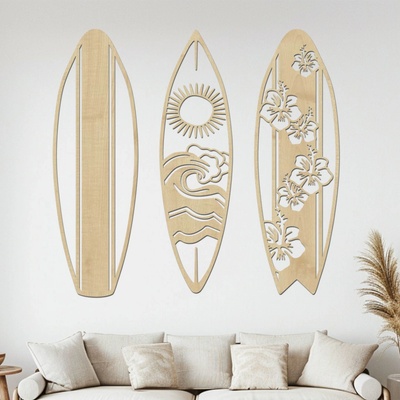 dřevo života Dřevěný obraz SURF ALOHA Zvolte barvu dekoru: Javor, Rozměry (cm): 100x95