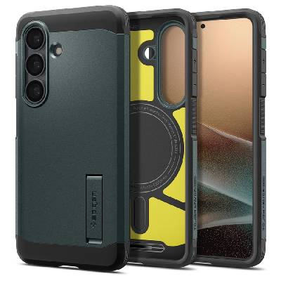 Удароустойчив, твърд кейс с MagSafe за Samsung Galaxy S26 от Spigen Tough Armor Mag - Abyss Green (8800283318722)