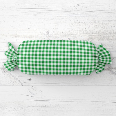 Biante Vankúš valec bonbon Sandra SA-058 Zeleno-biele kocky 15x40