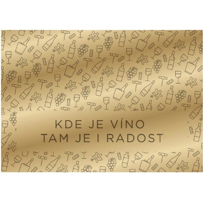 Dárková kartička Kde je víno, tam je i radost