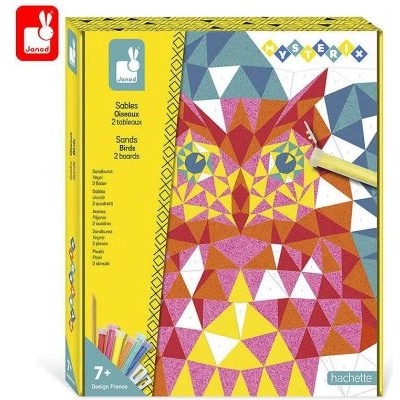 Janod - Комплект за рисуване с пясък - Птици (J07977)