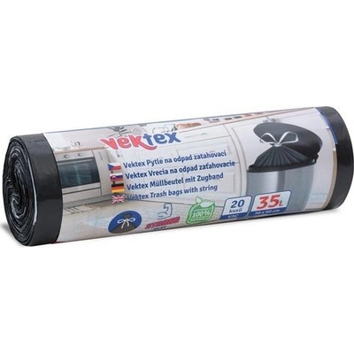 Vektex sáčky odp. V3C zatah. 22µm 35l 20ks černé