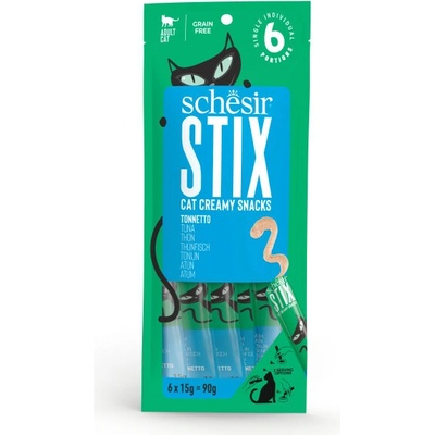 Schesir Cat Stix Liquid Snack tuňák 6 x 15 g