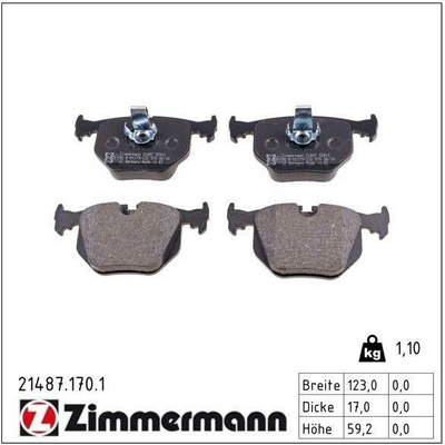 Sada brzdových destiček, kotoučová brzda ZIMMERMANN 21487.170.1