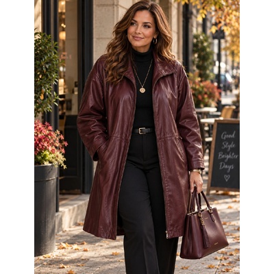 Max Original Leather Dámsky kožený kabát LONG LADIES