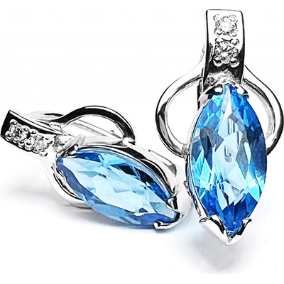 Stuchlík zlaté náušnice s topazy a diamanty 023488