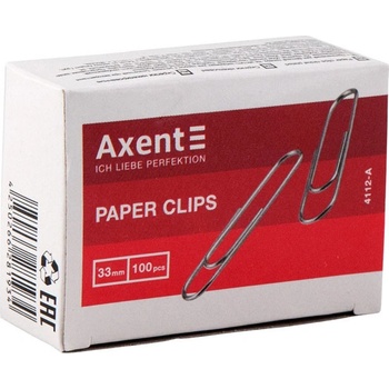 Кламери никелирани 33 mm Axent 100 бр (1903038-4112-A)