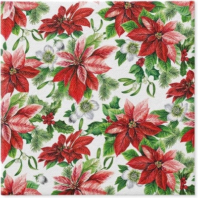 PAW AIRLAID Ubrousky Glory Poinsettia 50ks 40x40cm