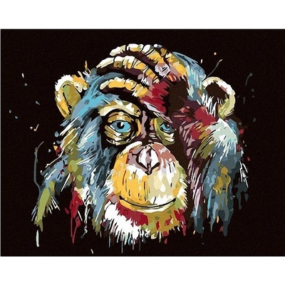zuty Malování podle čísel opice 100 x 80 cm vypnuté plátno na rám