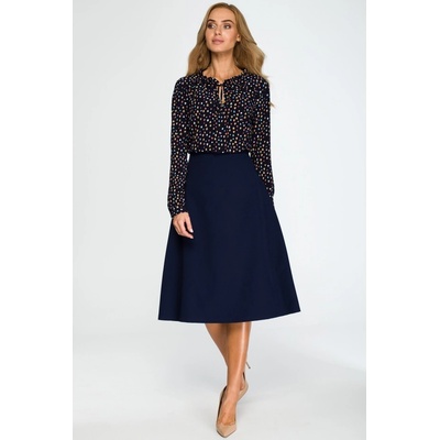 S133 A-line midi skirt námornícka modrá