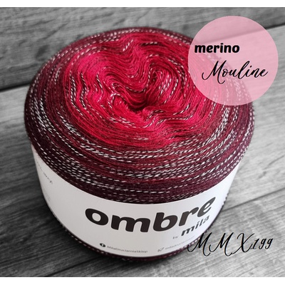 MILA OMBRE MERINO Mouliné 1200m/4nitka MMX199 - ČERVENÉ VÍNO