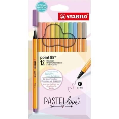 Stabilo point 88 & Stabilo Pen 68 Pastellove 12 ks sada