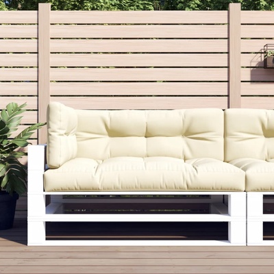 vidaXL Палетни възглавници, 3 бр, кремави, текстил (314560)