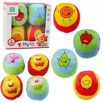 LEAN Toys Set of Soft Balls for Toddlers Colorful Fruits 4pcs