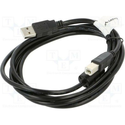 Lanberg CA-USBA-11CC-0018-BK USB 2.0, USB A vidlice,USB B vidlice, zlacený, 1,8m, černý