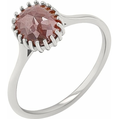 Eppi Zlatý prsten s oval salt and pepper diamantem Marcea R46837