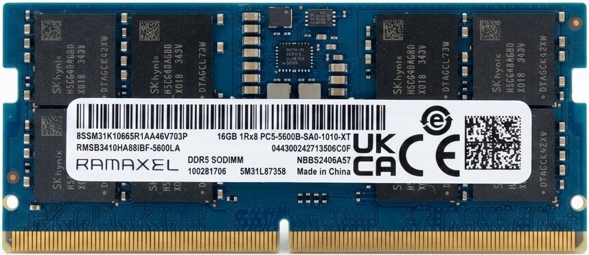 Ramaxel DDR5 16GB 5600MHz CL46 RMSB3410HA88IBF-5600LA od 4 470 Kč