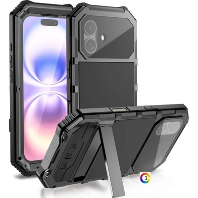 Apple R-JUST Калъф с Протектор за iPhone 17 | Удароустойчив, Водоустойчив (IP54) | Вграден стойка