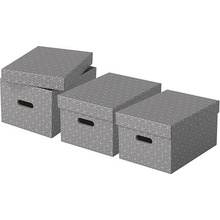 ESSELTE Home velikost M 26.5 x 20.5 x 36,5 cm, šedá - set 3 ks