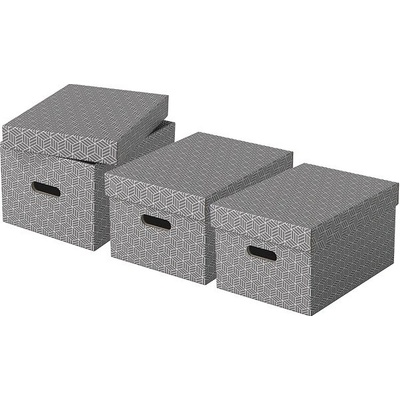 ESSELTE Home velikost M 26.5 x 20.5 x 36,5 cm, šedá - set 3 ks – Zboží Mobilmania