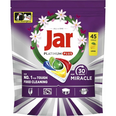 Jar Our 30 Minute Miracle Platinum Plus Spring kapsle do myčky nádobí 45 ks