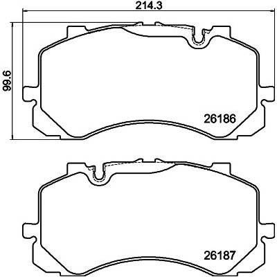Sada brzdových platničiek, vždy 4 kusy v sade HELLA 8DB 355 040-241 (8DB355040241)