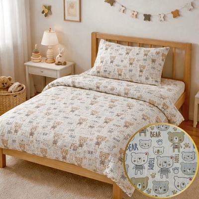 TiaHome Mušelínové obliečky Teddy Bear 90x70 140x200