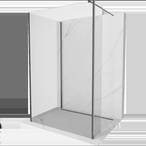 Mexen Kioto душ параван Walk-in 120 x 90 x 30 cm, прозрачен, пистолетен сив матиран - 800-120-090-221-66-00-030 (800-120-090-221-66-00-030)