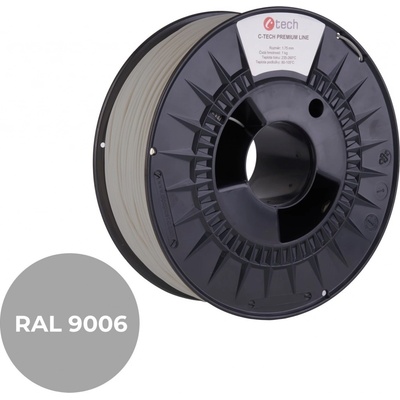 C-Tech Premium Line PLA, bílý hliník, RAL9006, 1,75 mm, 1 kg (3DF-P-PLA1,75-9006)