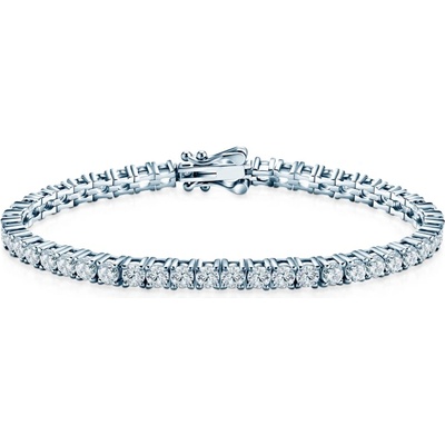 SAVICKI Тенис гривна Luminy 3, 4 мм: сребърна, моисанити