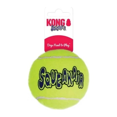 KONG air squeaker tennis ball medium - играчка за куче от гума, тенис топка, с пищялка - 1 бр - САЩ - ast2be