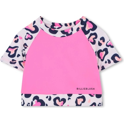 Billieblush Crop top s krátkým rukávem sportovní Leopard neonově růžový