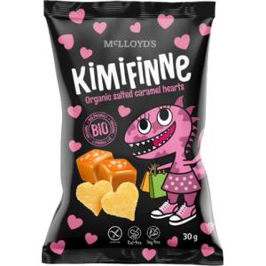 Kimifinne Царевичен снакс сърца с вкус солен карамел Без глутен 30г