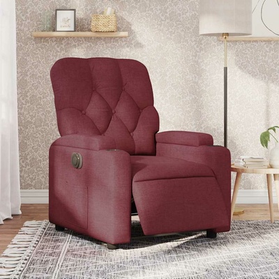 vidaXL 3204686 Elektrické polohovací textil vínová červená