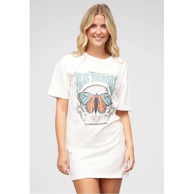 Urban Classics Тениска T-Shirt-Kleid mit Free Yourself Butterfly Print white XSUB-24036077-00220 - Камуфлаж, размер M