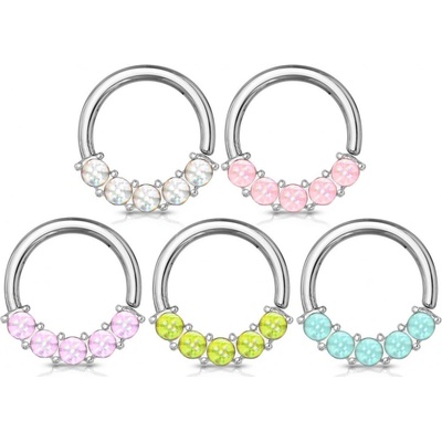 Šperky4U piercing kruh s kameny K01052-P