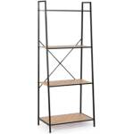 Bizzotto Етажерка Haldor черно-натурална 4 рафта 60, 5x150H cm (0730997)