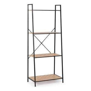 Bizzotto Етажерка Haldor черно-натурална 4 рафта 60, 5x150H cm (0730997)